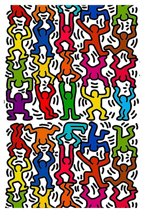 Abstract Digital Art - Keith Haring by John R Richardson