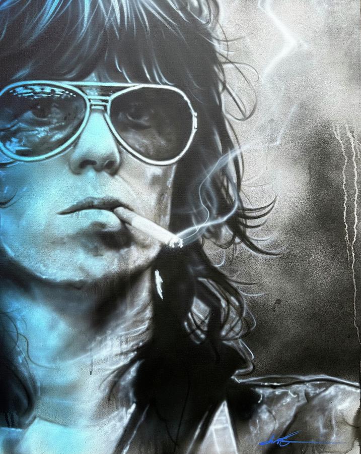 Keith Richards Painting - Keith - Original Painting of Keith Richards from The Rolling Stones by Christian Chapman Art