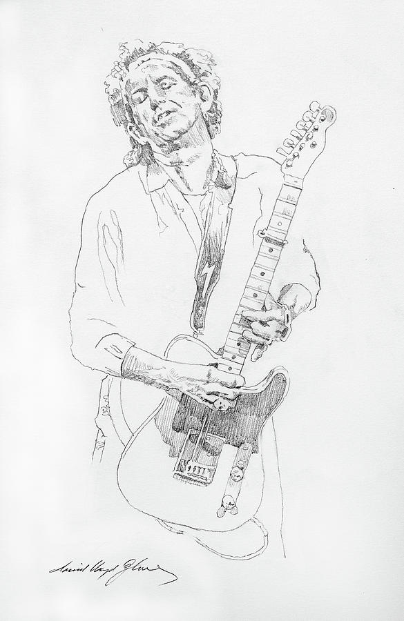 Keith Richards And His Telecaster Drawing