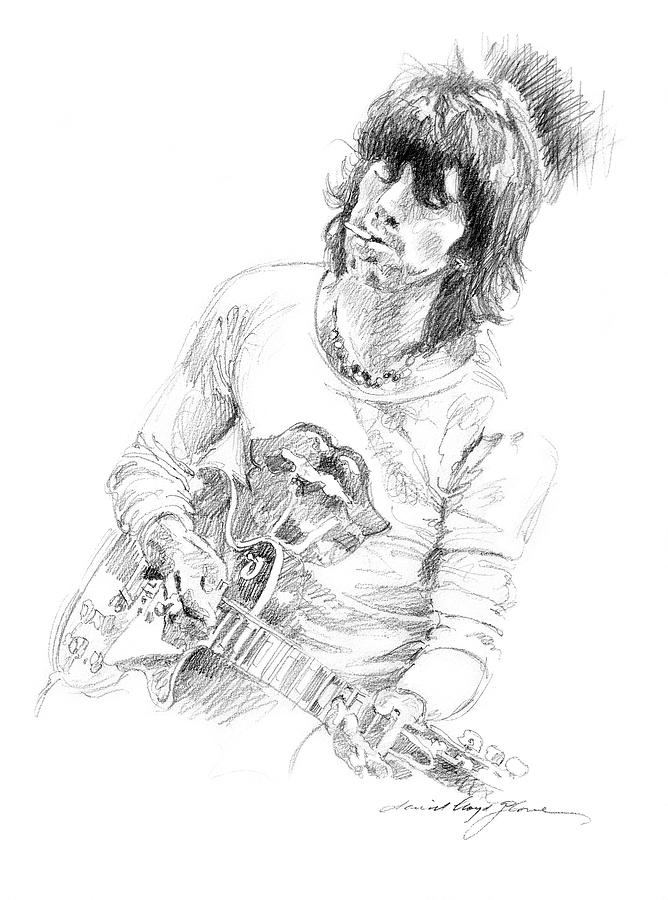 Keith Richards Exile on Main Street Drawing by David Lloyd Glover