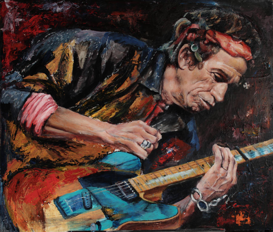 Keith Richards In Concert Painting By Mark Courage Pixels