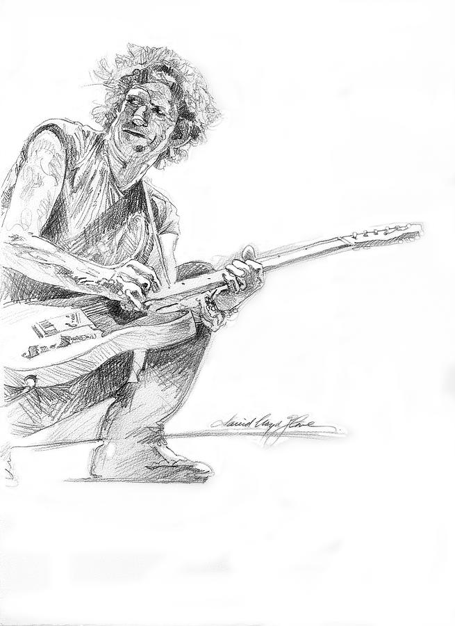 Keith Richards The Pirate Drawing by David Lloyd Glover