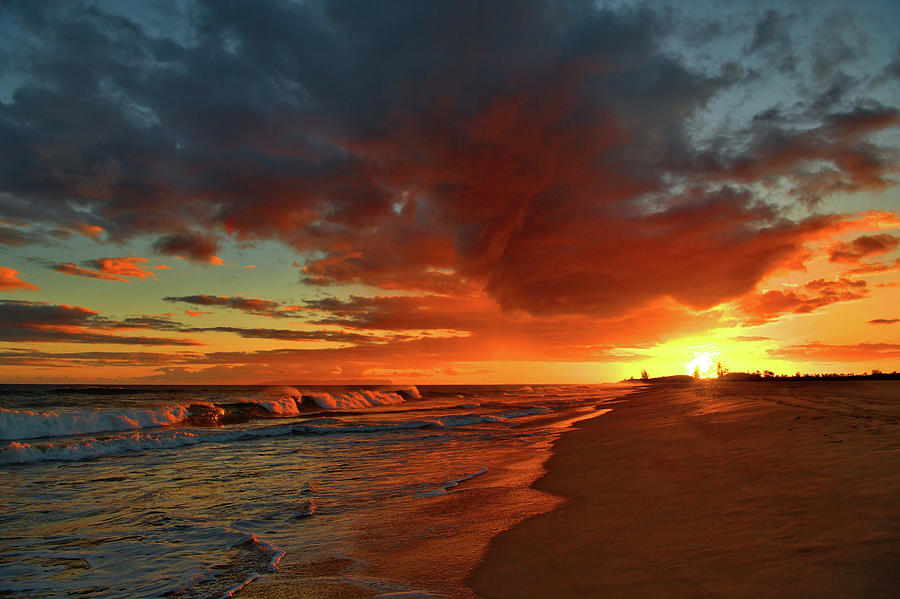 Kekaha Beach At Sunset  Photograph by Stephen Vecchiotti