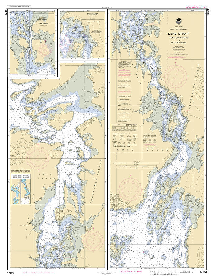 Keku Strait Alaska, Noaa Chart 17372 Digital Art by Nautical Chartworks ...