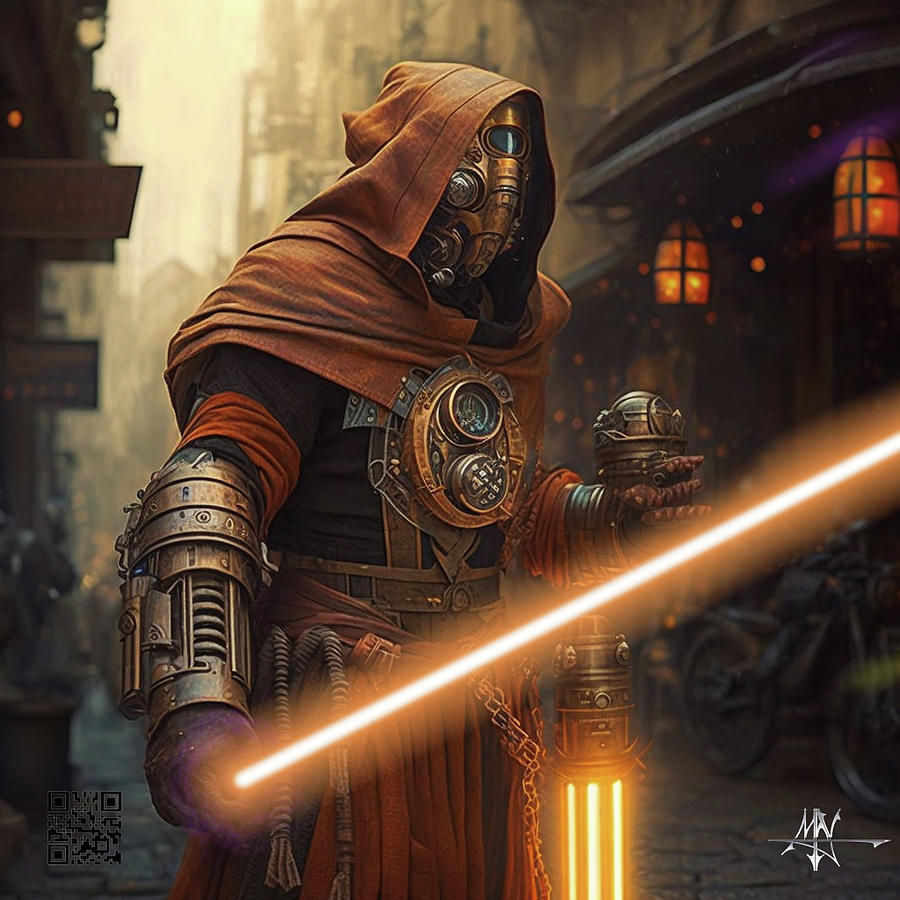Star Wars Digital Art - Kellalej Heamill Cyborg Jedi Slayer by Robert Fenwick May Jr