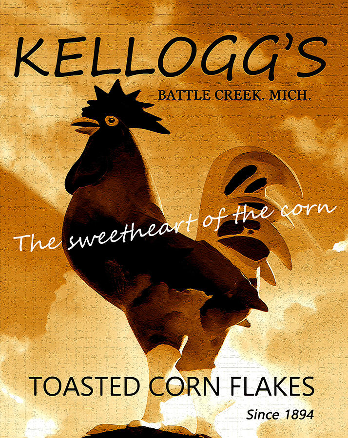Kelloggs 1800s cereal box cover art Mixed Media by David Lee Thompson