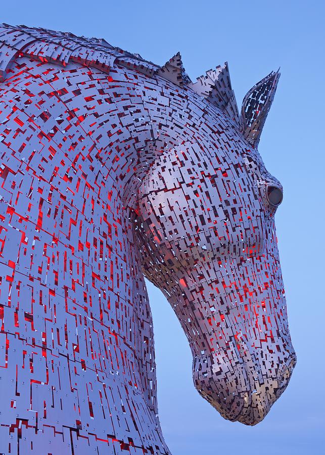 Kelpies Blue Hour Photograph by Stephen Taylor