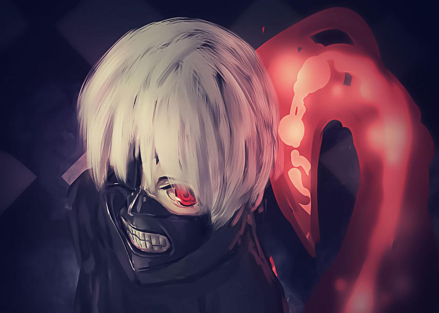 Ken Kaneki angry look Digital Art by Michael Anime