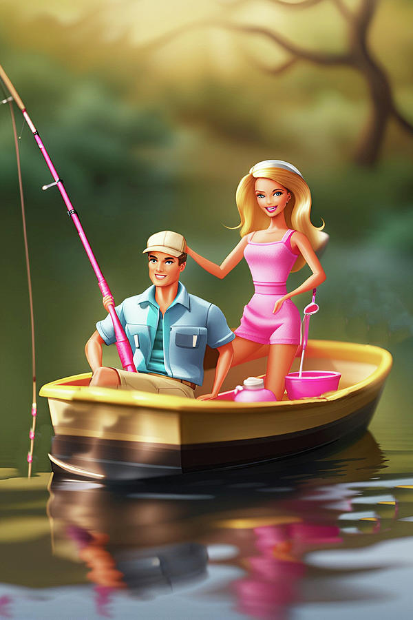 Ken Takes Barbie Fishing Digital Art by Movie Poster Prints