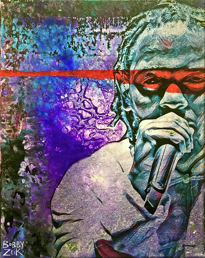 Kendrick - I Beat Yo Ass Painting by Bobby Zeik