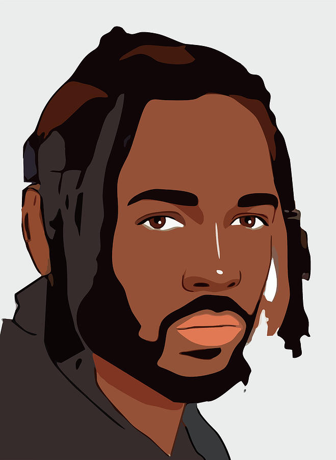 Kendrick Lamar Cartoon Portrait 1 Digital Art By Ahmad Nusyirwan