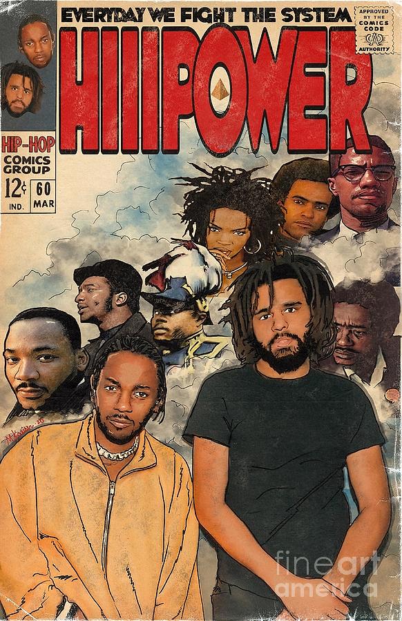 Kendrick Lamar J Cole Hiiipower Comic Book Painting by Georgia Karl ...