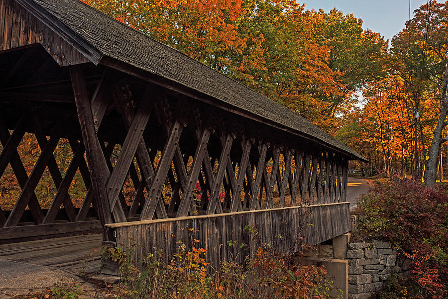Keniston Covered Bridge in Andover New Hampshire Fall Foliage Photograph by Toby McGuire