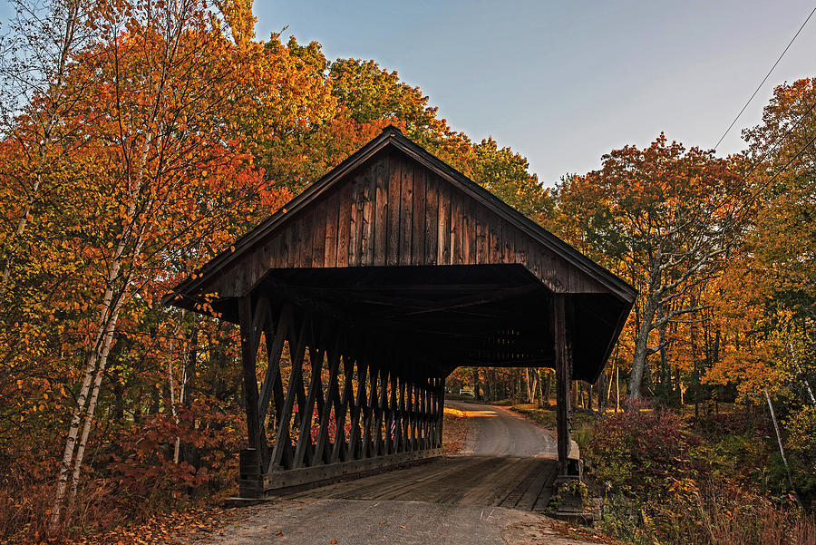 Keniston Covered Bridge in Andover NH Fall Foliage Photograph by Toby McGuire