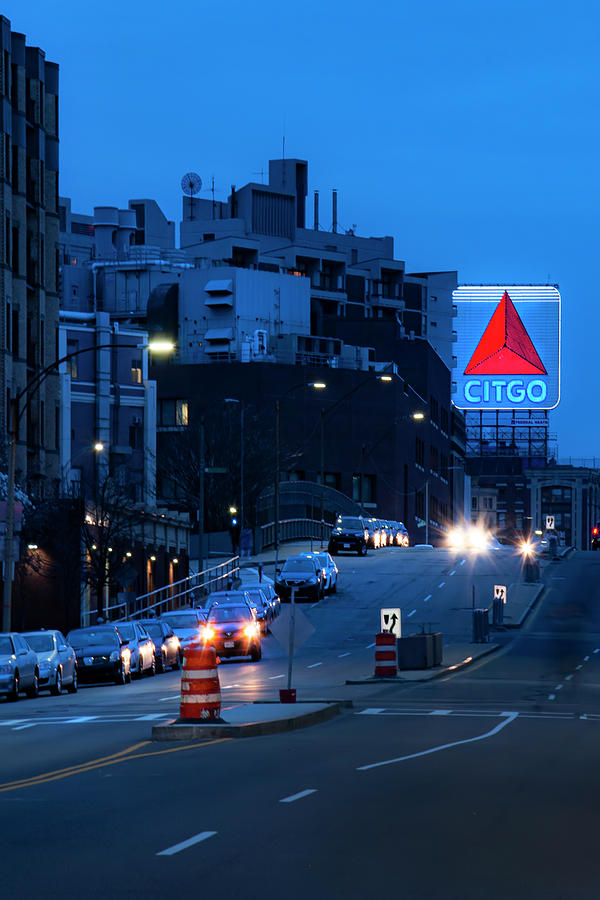 Kenmore Square CITGO Sign at Night - Boston Photograph by Joann Vitali
