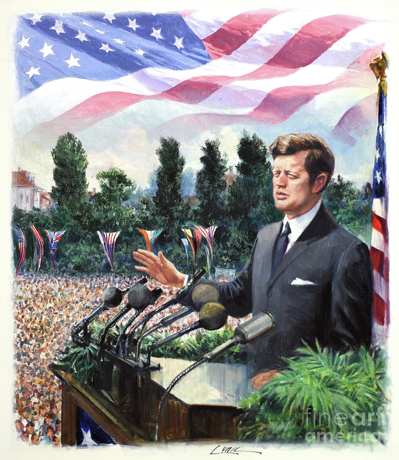 Kennedys Speech In Berlin - Ich Bin Ein Berliner Painting by Dennis Lyall