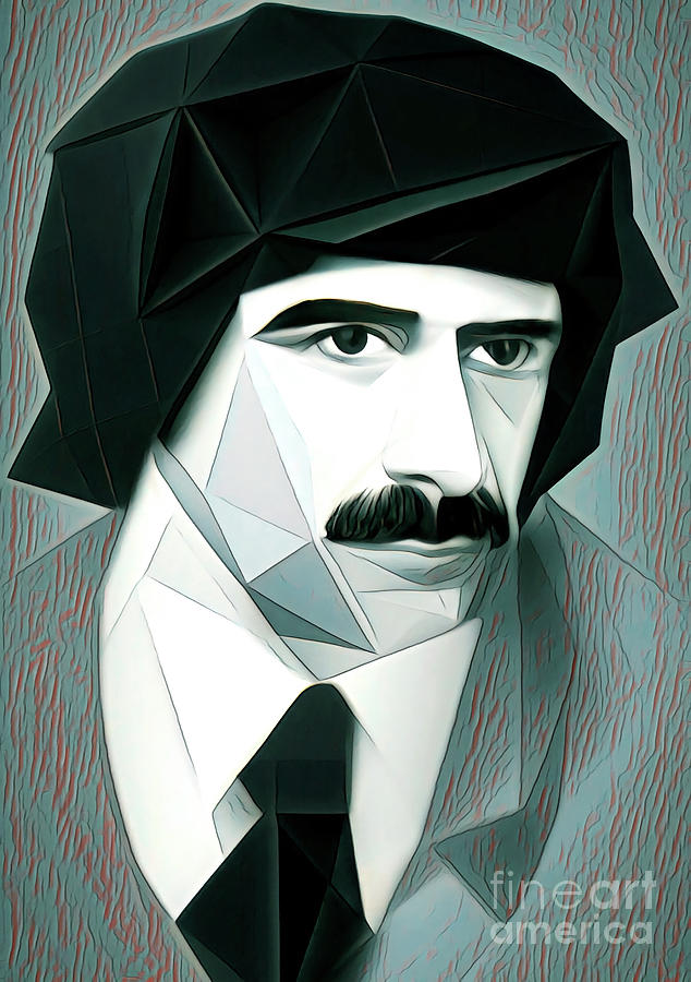 Criminal Kenneth Bianchi geometric portrait Digital Art by Christina Fairhead