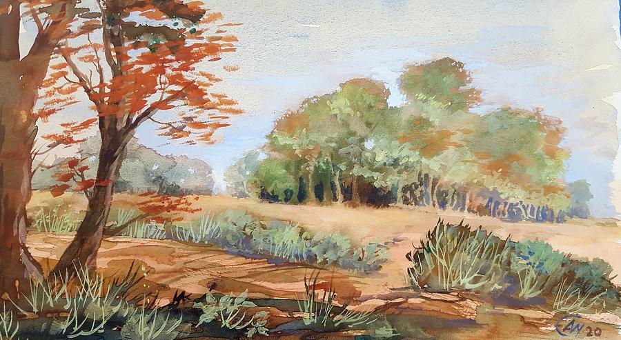 Kent Landscape-Autumn Painting by Angelina Whittaker Cook
