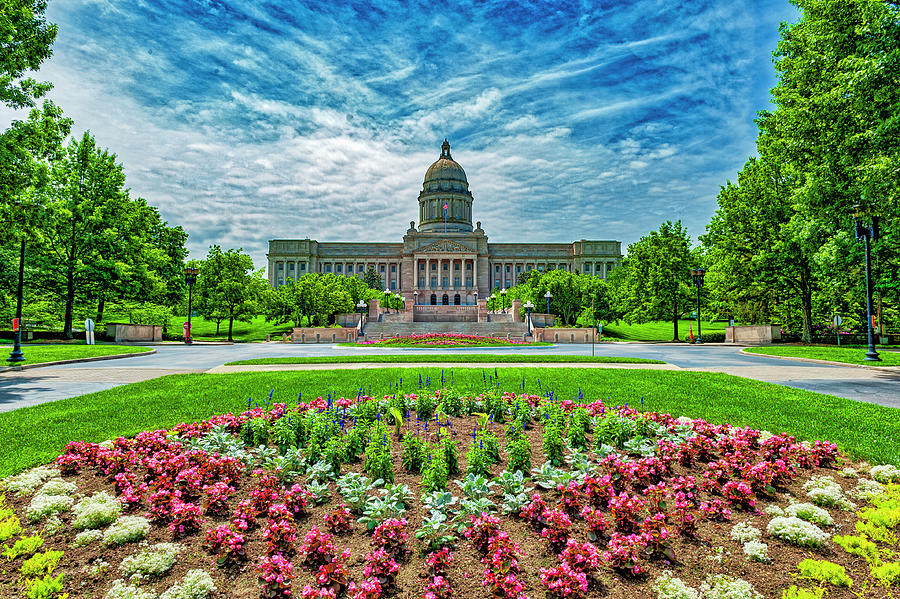Flower Photograph - Kentuckty State Capitol by Barry Fowler