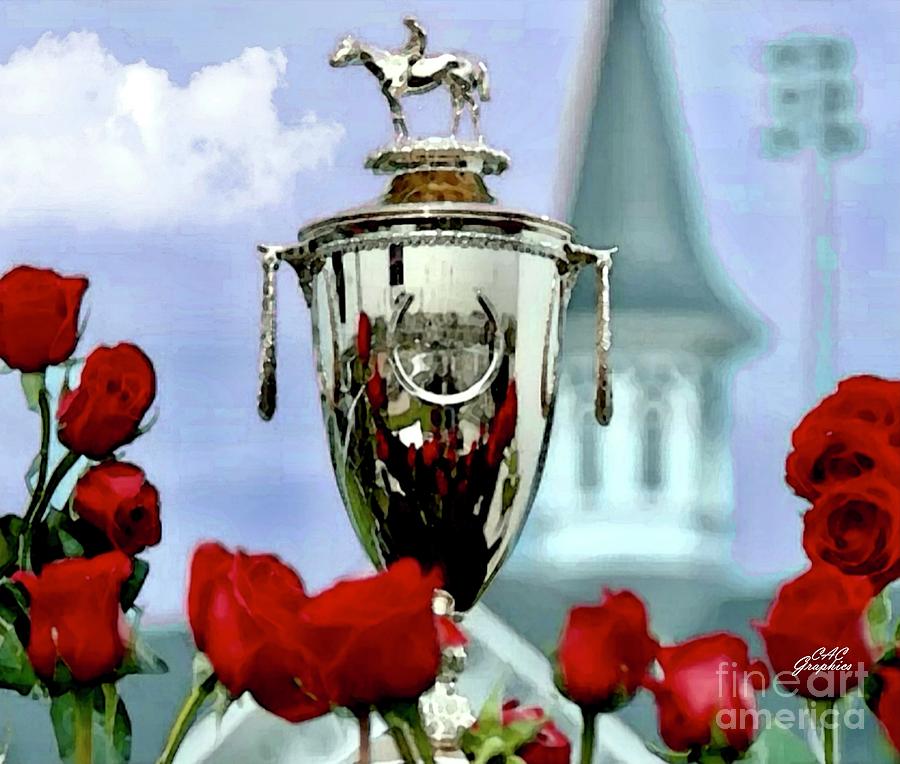 Kentucky Derby Trophy and Roses Digital Art by CAC Graphics
