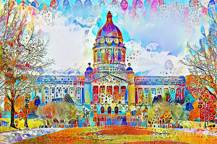 Kentucky State Capitol in Contemporary Whimsical Motif 20210206 Photograph by Wingsdomain Art and Photography