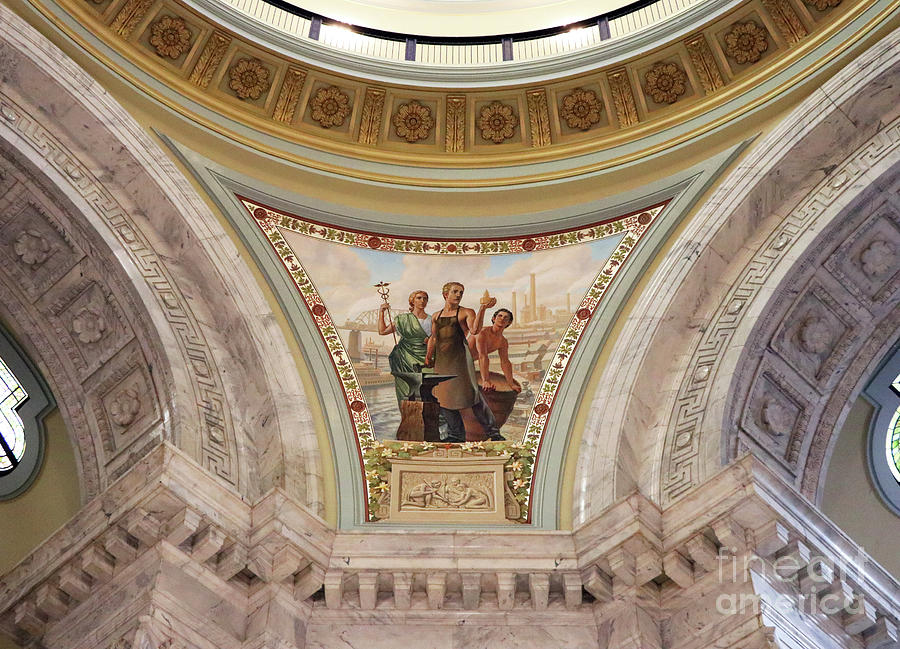 Kentucky State Capitol Rotunda Mural Industry-The Power of Commerce 9738 Photograph by Jack Schultz