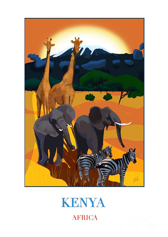 Kenya Africa Digital Art by Lidija Ivanek - SiLa