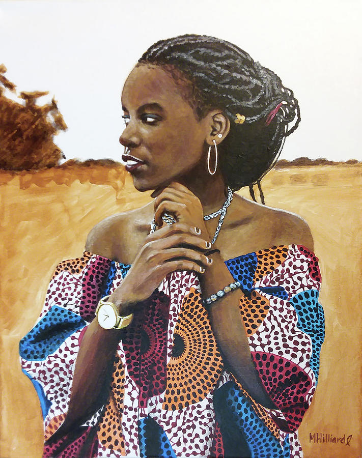 Kenyan Beauty Painting by Marilyn Hilliard