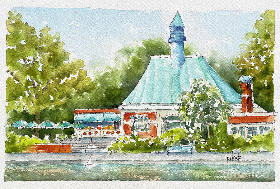 Kerbs Boat House Central Park New York City Painting by Pat Katz