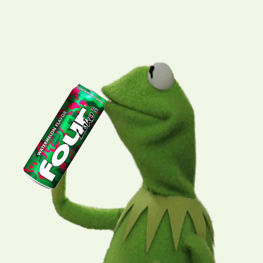 Kermit Sips Four Loko Poster quote Painting by Lee Jake | Fine Art America