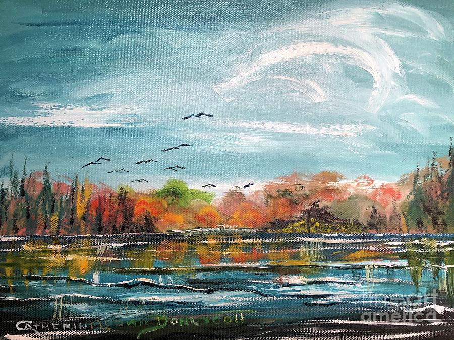 Blue Ridge Mountain Lake -- Falling for You Painting by Catherine Ludwig Donleycott