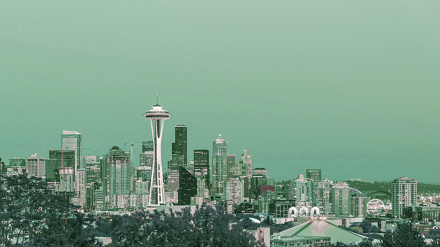 Kerry Park, Seattle Skyline, United States - Surreal Art By Ahmet Asar Digital Art