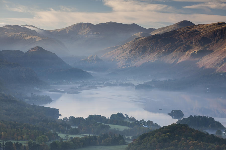 Keswick and Derwent Water, Lake District, England Photograph by David Clapp