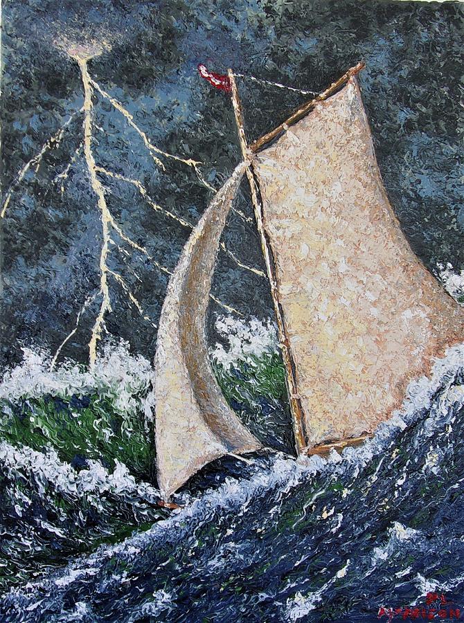 Ketch in trouble Painting by Frank Morrison