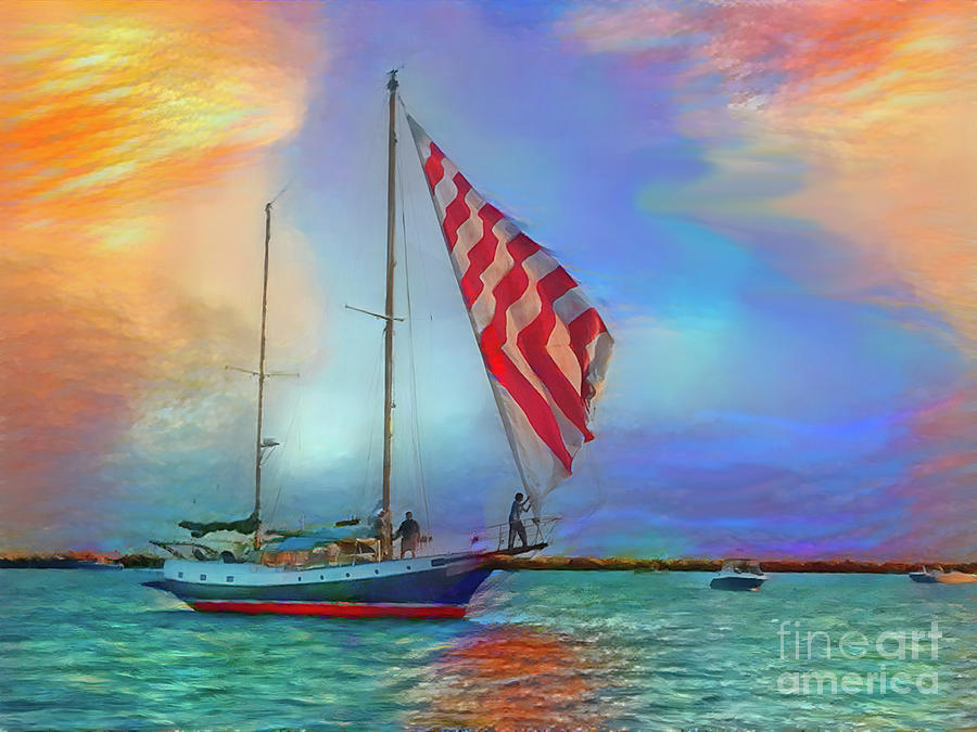 Sailboat Photograph - Ketch Yankee Sailboat Portrait by Carol Lowbeer