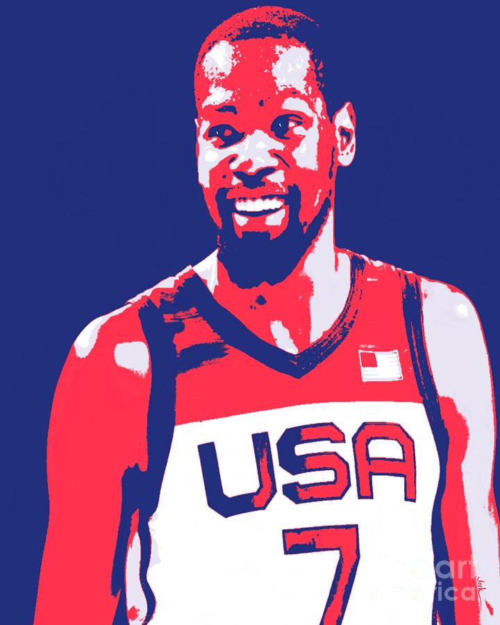 Kevin Durant Olympics Painting by Jack Bunds