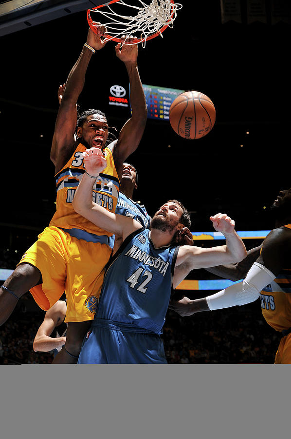 Kevin Love and Kenneth Faried Photograph by Bart Young Kevin Love and Kenneth Faried Photograph by Bart Young