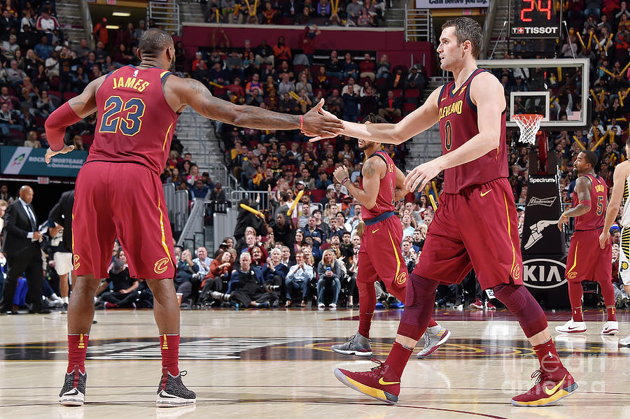 Kevin Love and Lebron James Photograph by David Liam Kyle