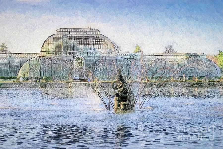 Kew Gardens Palm House And Pond, London, UK Photograph by Philip Preston