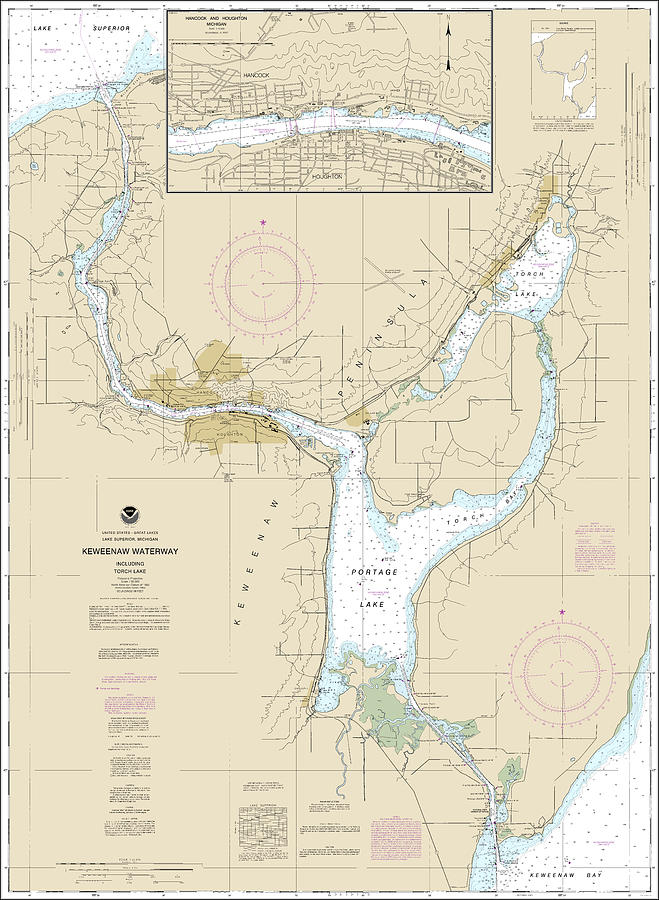 Keweenaw Waterway Including Torch Lake Nautical Chat 14972 No Borders ...