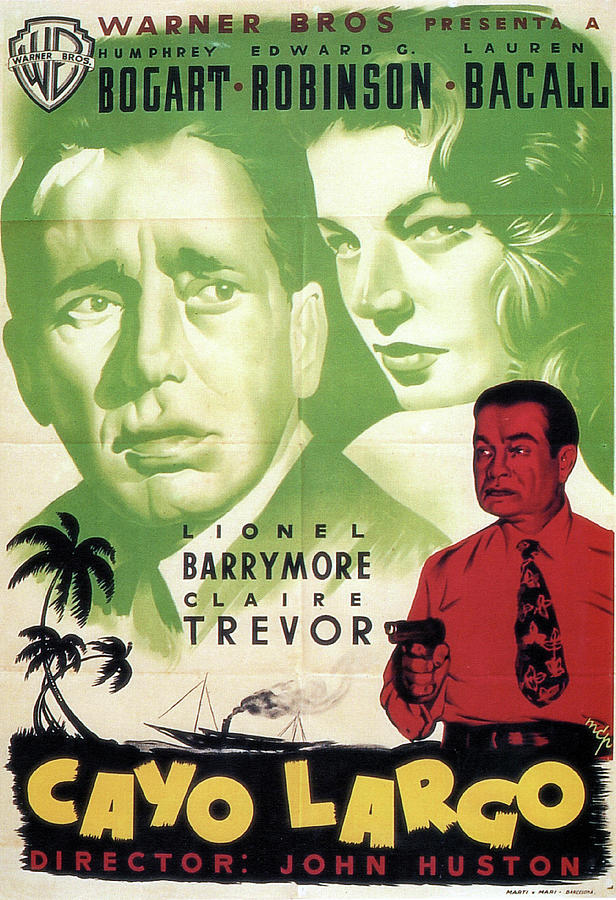 Humphrey Bogart Mixed Media - Key Largo - 1948 - art by MCP by Movie World Posters