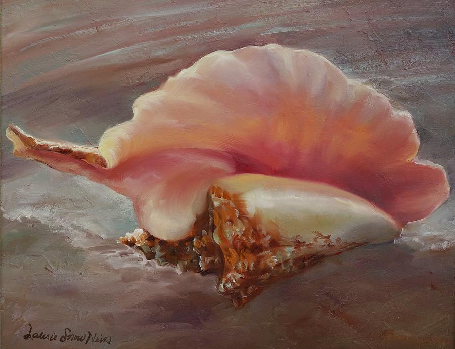Shell Painting - Key West Conch Shell by Laurie Snow Hein