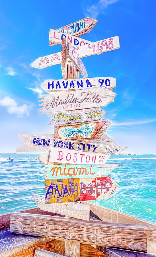 Key West Destinations Signpost Photograph by Mark Andrew Thomas - Fine ...