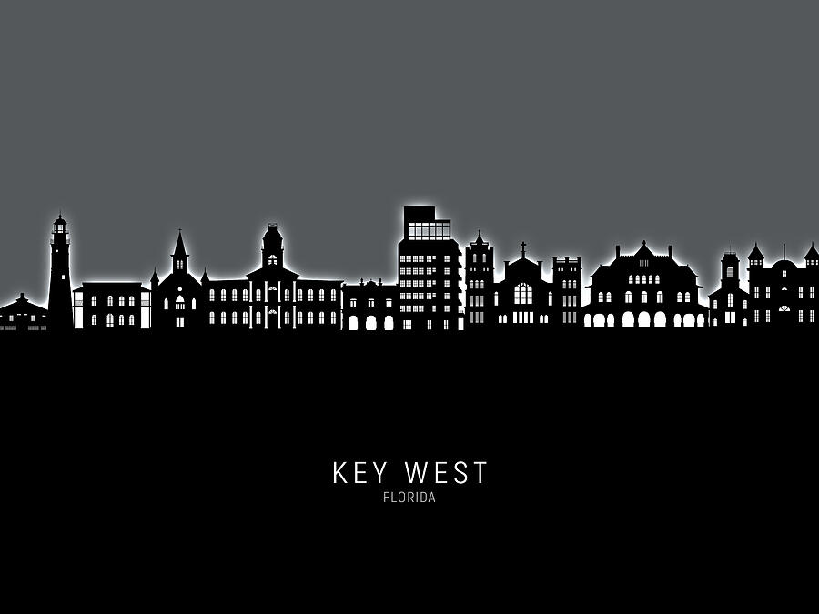 Key West Florida Skyline #03 Digital Art by Michael Tompsett