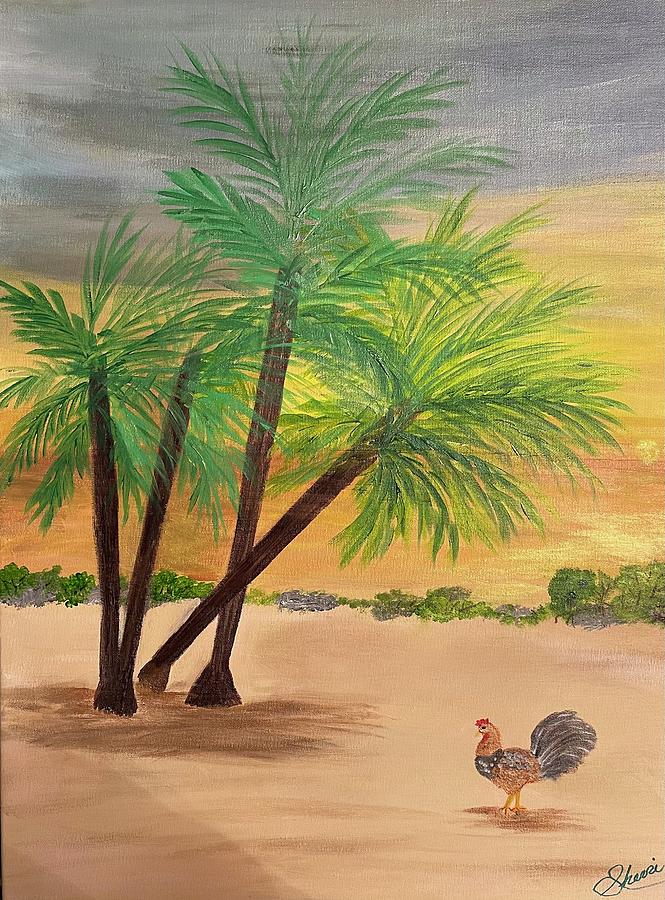 Rooster Painting - Key West Gold by Sherri McKendree