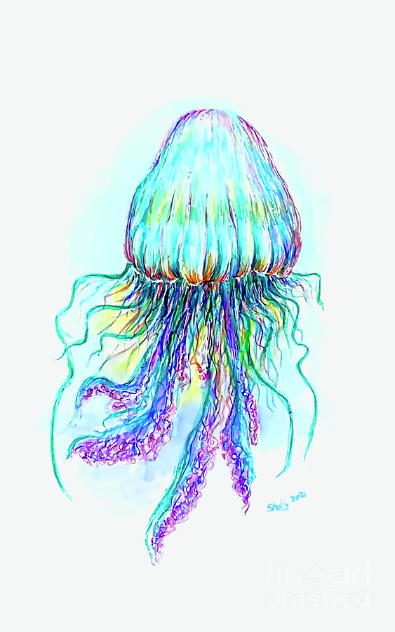 Key West Jellyfish 2021 Painting by Shelly Tschupp