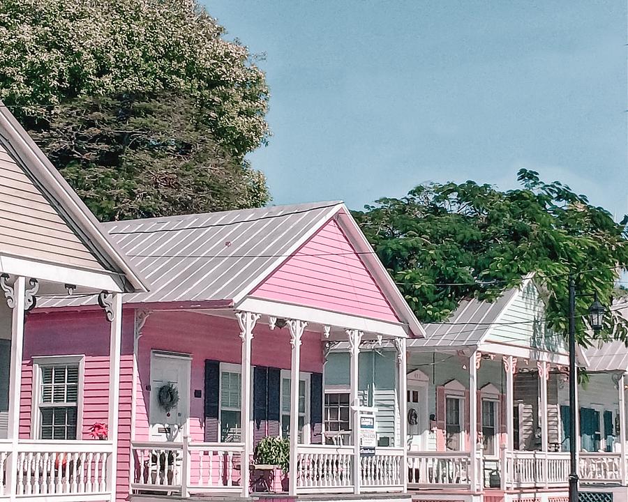 Key West Pastel Cottages Photograph by Mary Pille