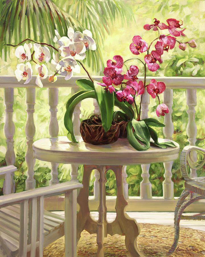 Botanicals Painting - Key West Porch by Laurie Snow Hein