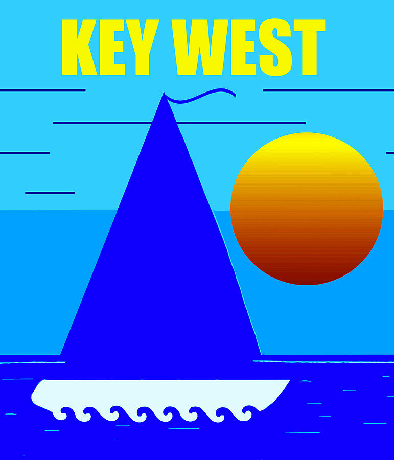 Key West sailing  Mixed Media by David Lee Thompson