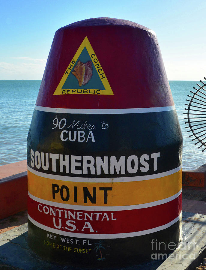 Key West southern most point sign Photograph by David Lee Thompson